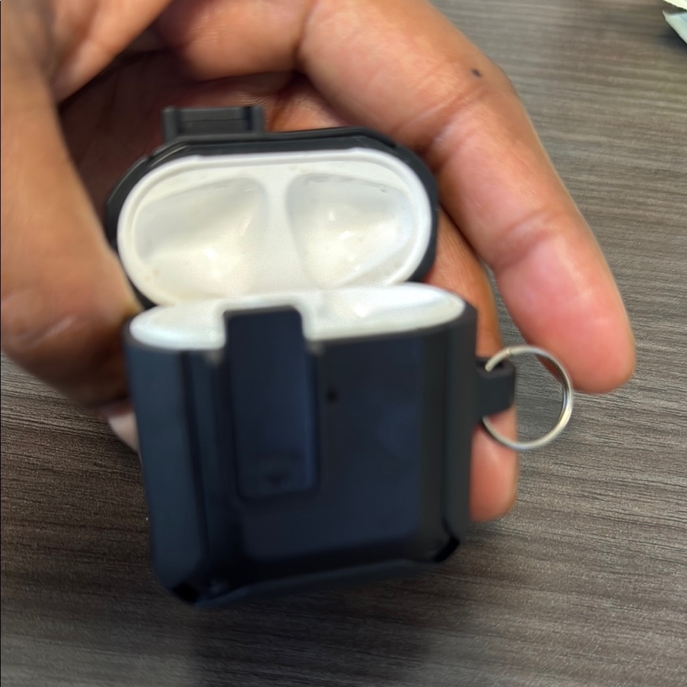 Black AirPods Case with Keychain